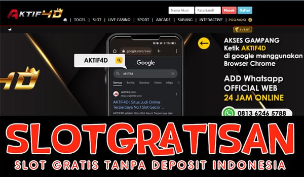Aktif4d Freebet Gratis Rp 15.000 Tanpa Deposit