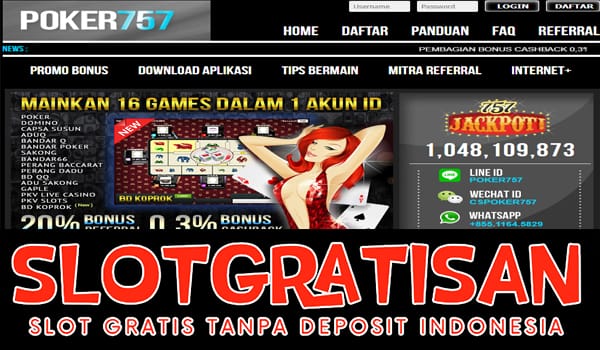 Poker757 Freebet Gratis Rp 10.000 Tanpa Deposit