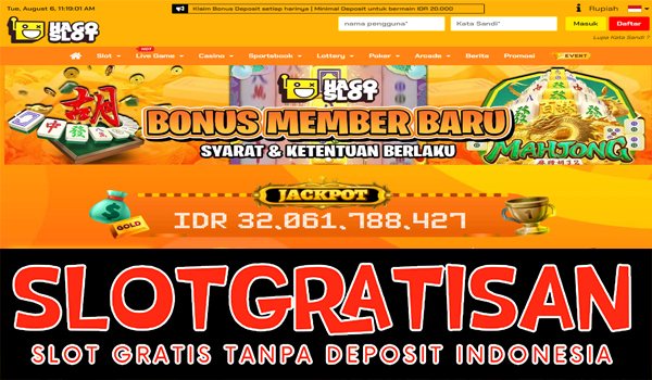 Hagoslot Freebet Gratis Rp 15.000 Tanpa Deposit